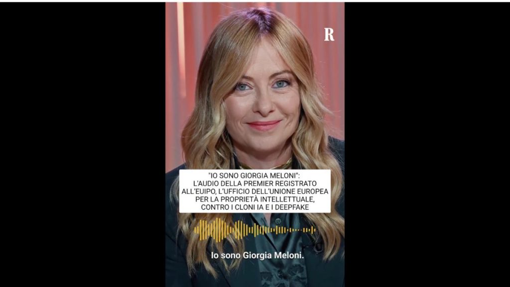 Giorgia Meloni olasz miniszterelnök jogi védelem alá helyezte az „Én vagyok Giorgia Meloni” mondatot, amelyet saját hangján rögzített az Európai Unió Szellemi Tulajdoni Hivatalánál.